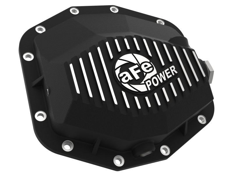 aFe POWER 21-22 Ram1500 TRX Hemi V8 6.2L PRO Series Rear Diff Cover Black w/Machined Fins & Gear Oil 46-71281B