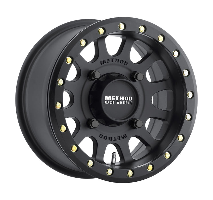 Method MR401 UTV Beadlock 15x7 / 4+3/13mm Offset / 4x136 / 106mm CB Matte Black Wheel MR40157047543B