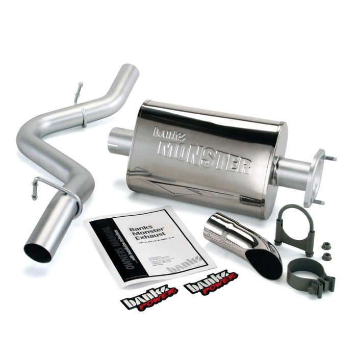 Banks Power 91-95 compatible with Jeep 4.0L Wrangler Monster Exhaust System SS Single Exhaust w/ Chrome Tip 51311