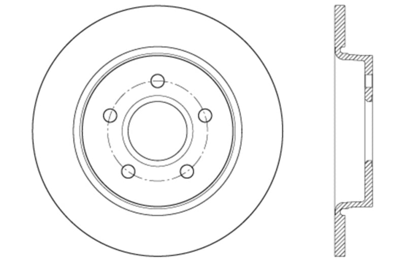 StopTech 12-15 Ford Focus w/ Rear Disc Brakes Rear Right Slotted & Drilled Rotor 127.61099R