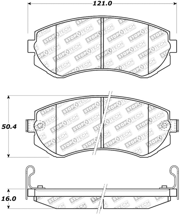 StopTech Street Touring 89-06/96 Compatible with Nissan 240SX Front Brake Pads 308.0422