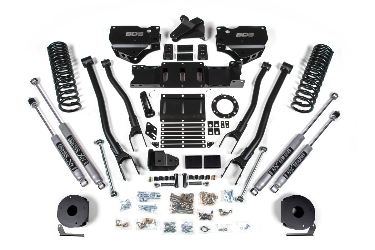BDS 4 Inch Lift Kit W/ 4-Link Fits RAM 2500 W/ Rear Air Ride 19-24 4WD Gas 1717FS