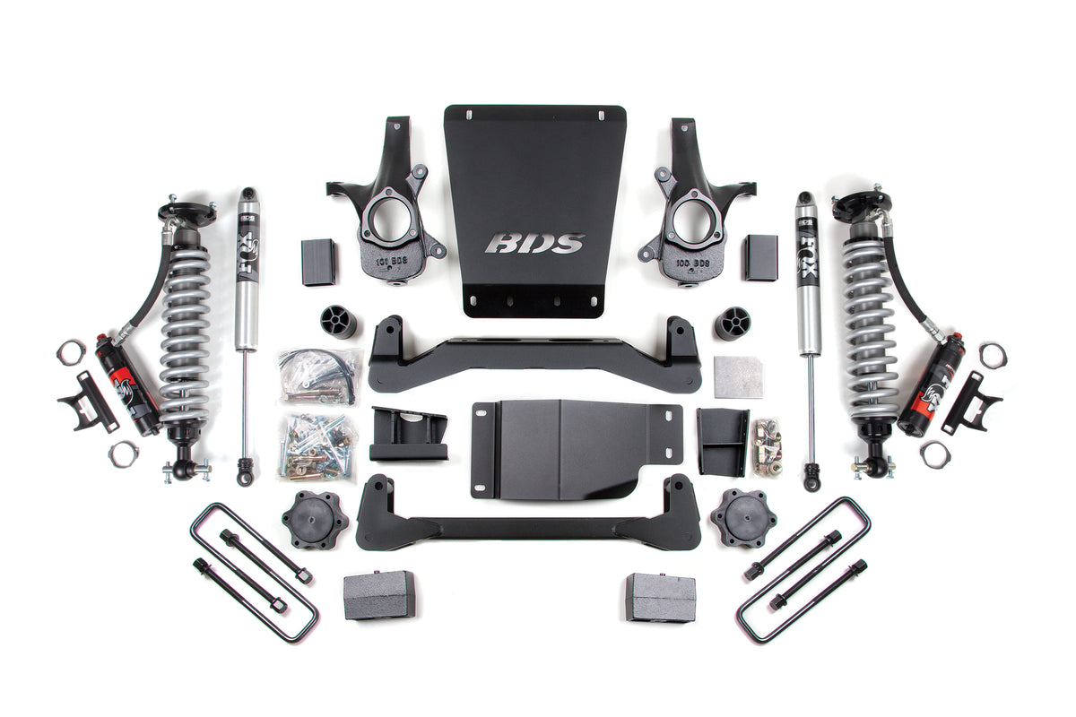 BDS 2007-2013 Fits GM 1500 4WD 4" Suspension Lift Kit, 5" Rear, Block - 2.5 Pes C/o Front - 2.5 Pes P/b Rear 184PES
