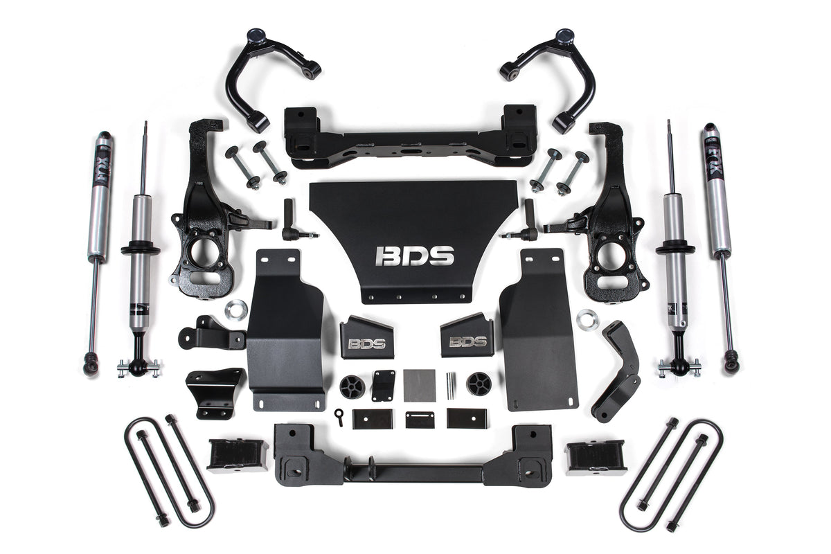 BDS 2025 Fits Chevy/gmc 1500 4WD 4" Suspension Lift Kit, V8 Gas, 3" Rear, Block - FOX 2.0 Ifp Ps Snap Ring Strut Front, FOX 2.0 Ifp Ps Rear 1851FSR