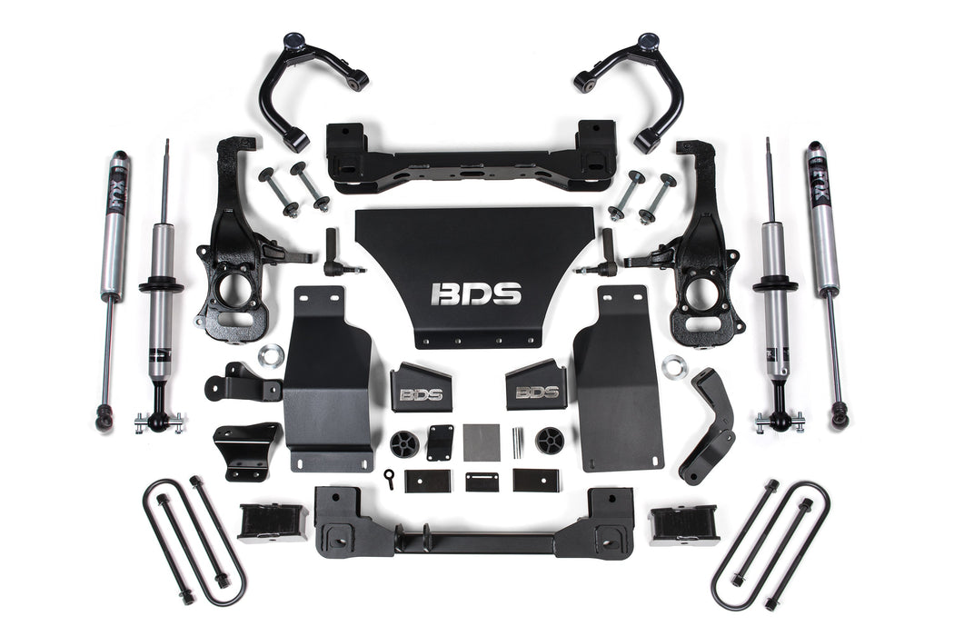 2025 Chevy/GMC 1500 4wd 4" Suspension Lift Kit, V8 Gas, 3" Rear, Block - Fox 2.0 IFP PS Snap Ring Strut Front, Fox 2.0 IFP PS Rear
