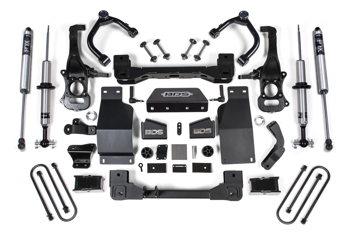 BDS 2025 Fits Chevy/gmc 1500 4WD 4" Suspension Lift Kit, 3.0 Diesel / 2.7 Gas, 3" Rear, Block - FOX 2.0 Ifp Ps Snap Ring Strut Front, FOX 2.0 Ifp Ps Rear 1853FSR