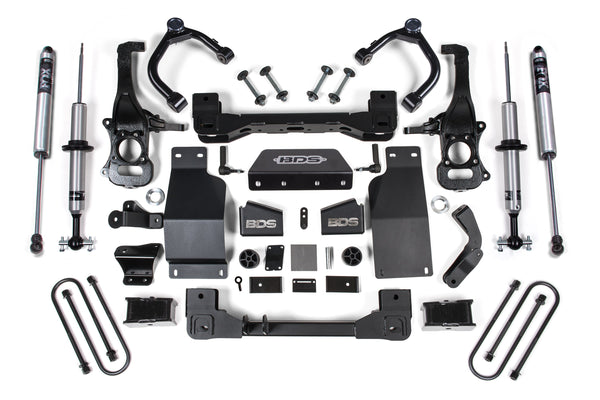 BDS 2025 Chevy/gmc 1500 4WD 4" Suspension Lift Kit, 3.0 Diesel / 2.7 Gas, 3" Rear, Block - Fox 2.0 Ifp Ps Snap Ring Strut Front, Fox 2.0 Ifp Ps Rear 1853FSR