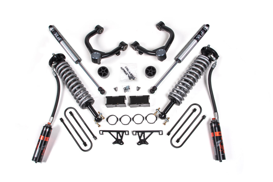 2025 Chevy TB/GMC AT4 1500 4wd 1.5" Suspension Lift Kit, 0.5" Rear, Block - Fox 2.5 PES C/O Front, Fox 2.5 PES Rear
