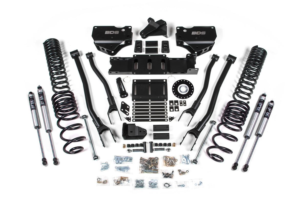 BDS 2025 Fits RAM 2500 4WD Diesel 4" Radius Arm Suspension Lift Kit With Indexing Ring Increased Travel , 2.5" Rear Lift, Coil Spring FOX 2.5 Ifp Ps Shocks 2138PS