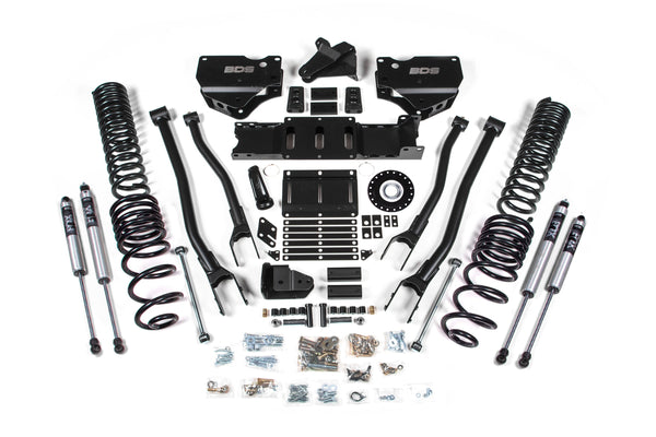 BDS 2025 Fits RAM 2500 4WD Diesel 4" Radius Arm Suspension Lift Kit With Indexing Ring Increased Travel , 2.5" Rear Lift, Coil Spring FOX 2.5 Ifp Ps Shocks 2138PS
