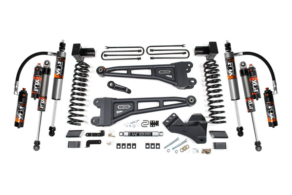 BDS 2023-2025 Ford F250/F350 4WD 5" Radius Arm Suspension Lift Kit, 3" Rear, Block, Diesel - Fox 2.5 Pes Shocks - W/o Overload Springs 2242FPE