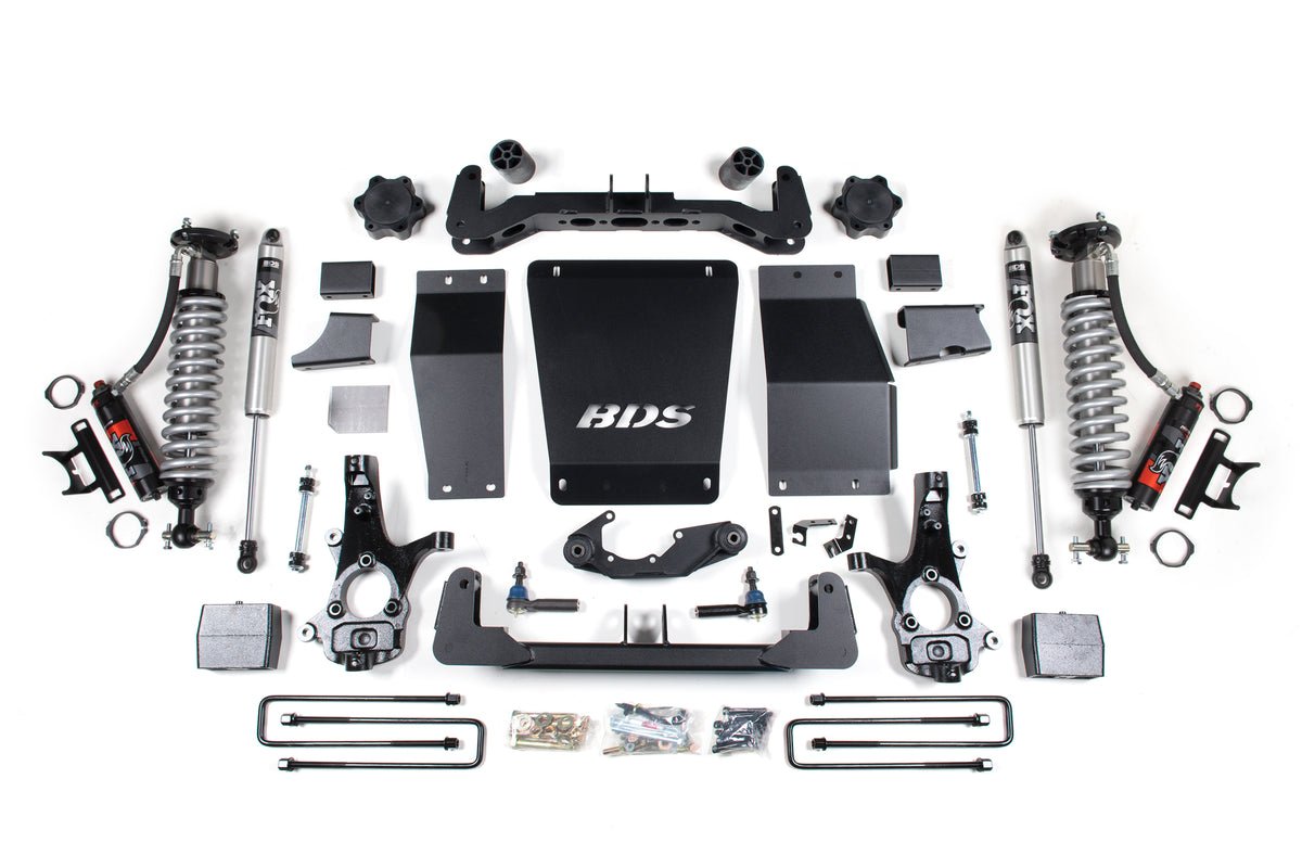 BDS 2014-2018 Fits GM 1500 4WD 6" Suspension Lift Kit, Cast Steel, 5" Rear, Block - 2.5 Pes C/o Front - 2.5 Pes P/b Rear 710PES
