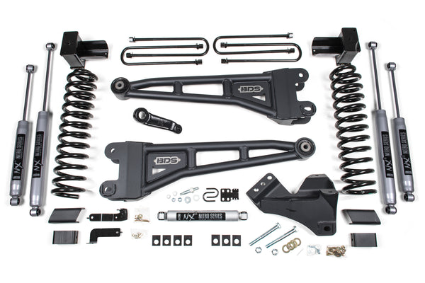 BDS 4 Inch Lift Kit W/ Radius Arm, Fits Ford F250/F350 Super Duty 17-19 4WD Gas 1560FS