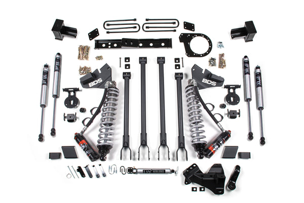 BDS 7 Inch Lift Kit W/ 4-Link 2.5 Performance Elite Coil-over Conversion, Fits Ford F250/F350 Super Duty 20-22 4WD Diesel 1571FPE