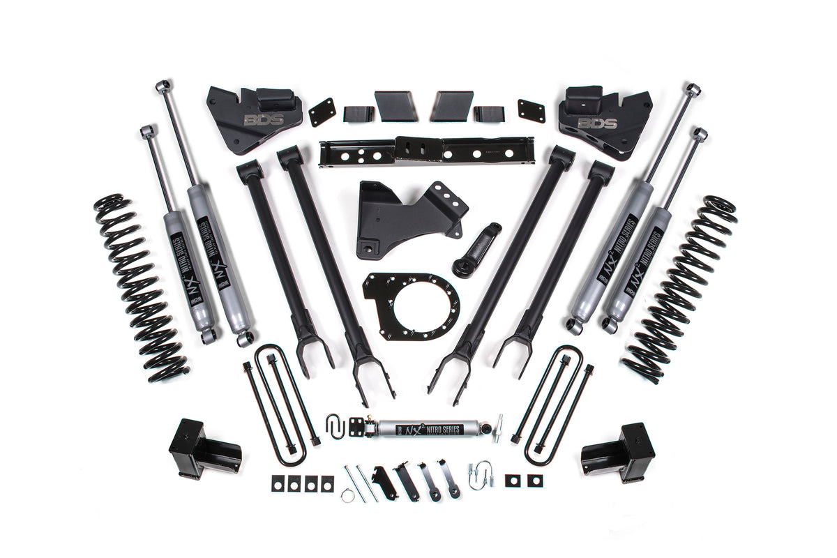BDS 7 Inch Lift Kit W/ 4-Link, Fits Ford F250/F350 Super Duty 20-22 4WD Diesel 1571FS