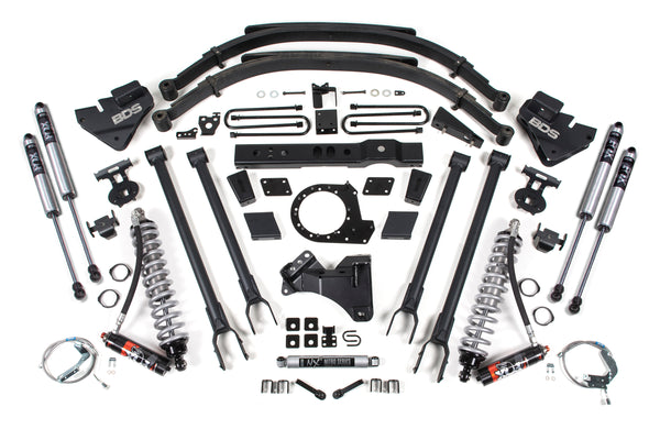 BDS 8 Inch Lift Kit W/ 4-Link 2.5 Performance Elite Coil-over Conversion, Fits Ford F250/F350 Super Duty 17-19 4WD Diesel 1541FPE