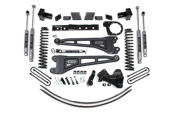 BDS 6 Inch Lift Kit W/ Radius Arm, Fits Ford F250/F350 Super Duty 17-19 4WD Diesel 1581H