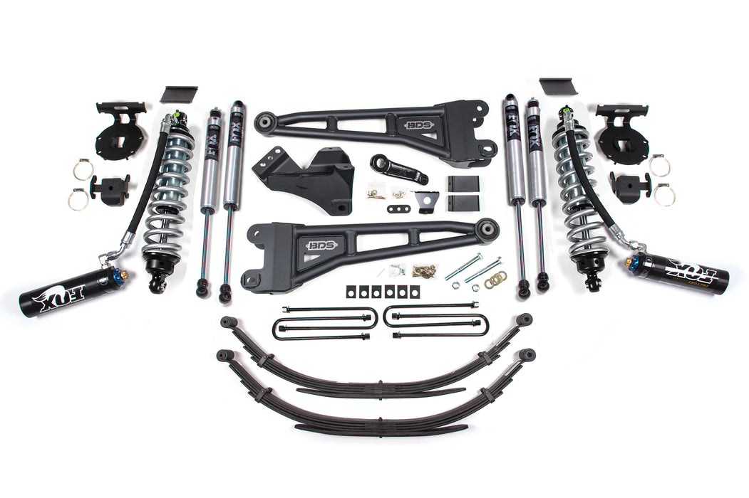 BDS 2011-2016 Ford F250/F350 4wd 4" Radius Arm Lift Kit, Rear Leaf Spring, Diesel Fox 2.5 FRS DSC C/O Front w/Fox 2.0 IFP PS Dual Shock, Fox 2.0 IFP PS Rear BDSS_BDS1597FDSC