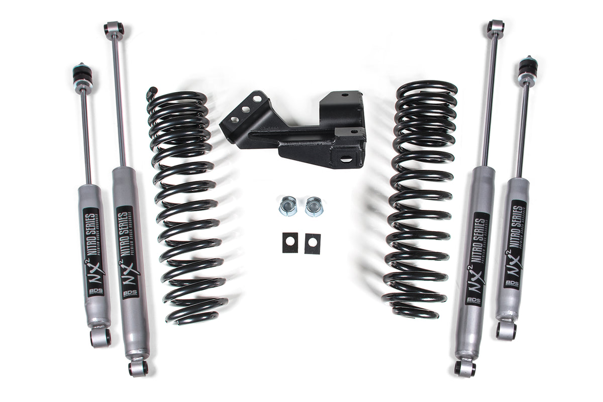 BDS 1-2 Inch Leveling Kit Performance Spring, Fits Ford F250/F350 Super Duty 1 Inch Lift 17-19 2 Inch Lift 20-25 4WD Diesel & Gas 1910H
