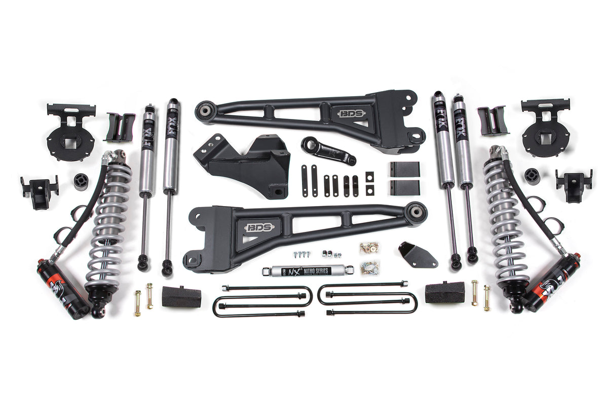BDS 4 Inch Lift Kit W/ Radius Arm 2.5 Performance Elite Coil-over Conversion, Fits Ford F250/F350 Super Duty 05-07 4WD Diesel 1931FPE