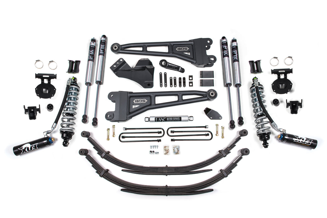 BDS 2005-2007 Ford F250/F350 4wd 4" Radius Arm Suspension Lift Kit, 3" Rear Lift, Leaf Spring, Diesel Fox 2.5 FRS C/O DSC Front, Fox 2.0 IFP PS Rear BDSS_BDS1933FDSC