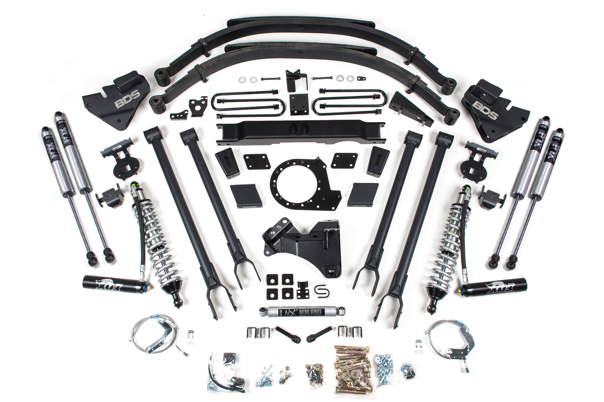 BDS 9 Inch Lift Kit W/ 4-Link FOX 2.5 Coil-over Conversion Fits Ford F250/F350 Super Duty 20-22 4WD Diesel 1959FDSC
