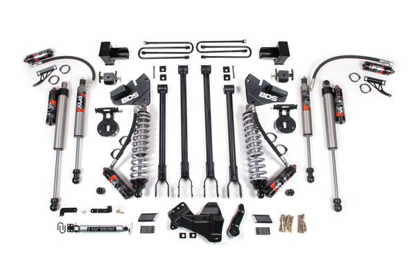 BDS 5 Inch Lift Kit W/ 4-Link 2.5 Performance Elite Coil-over Conversion, Fits Ford F250/F350 Super Duty 20-22 4WD Diesel 1972FPE