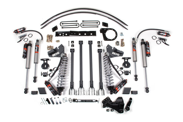 BDS 2017-2019 Ford F250/F350 4WD 6" 4-Link Suspension Lift Kit, 4" Rear, Block, Diesel, 2 Leaf Main - Fox 2.5 Pes C/o Front, Fox 2.5 Pes Aux Front, Fox 2.5 Pes Rear 1978FPE