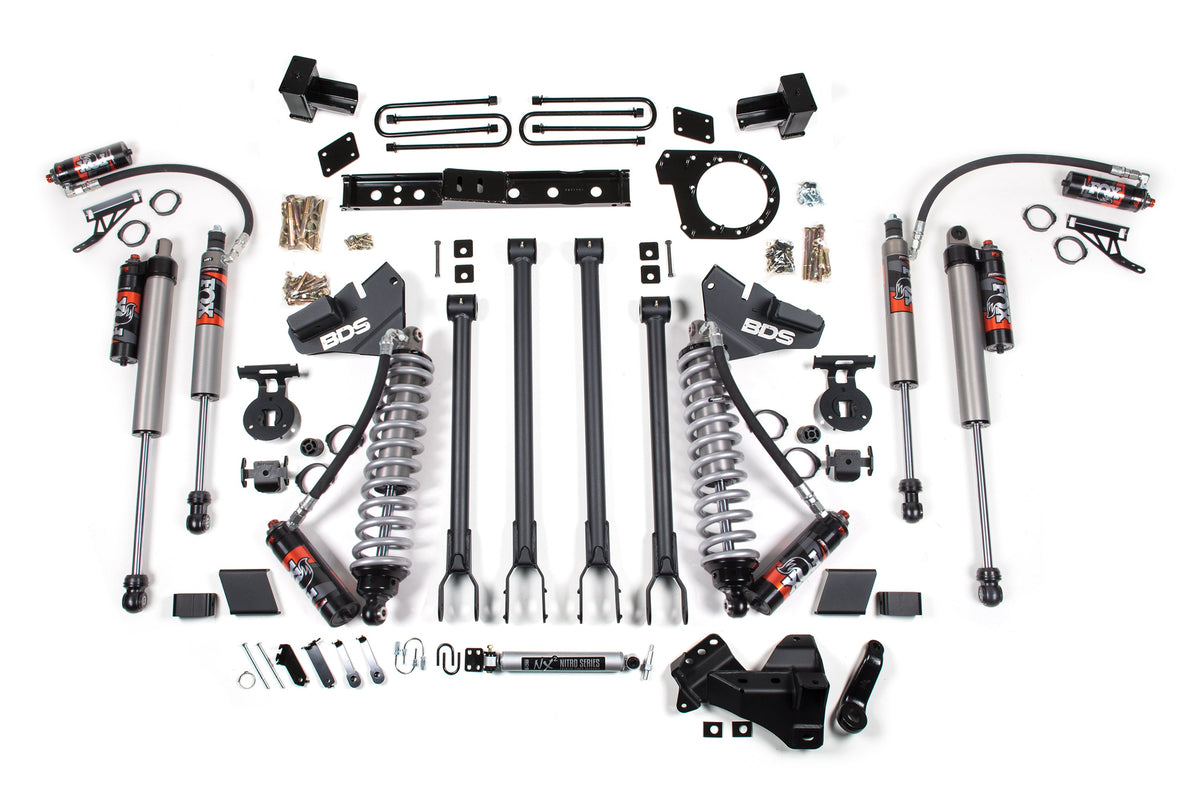 BDS 7 Inch Lift Kit W/ 4-Link 2.5 Performance Elite Coil-over Conversion, Fits Ford F250/F350 Super Duty 20-22 4WD Diesel 1985FPE