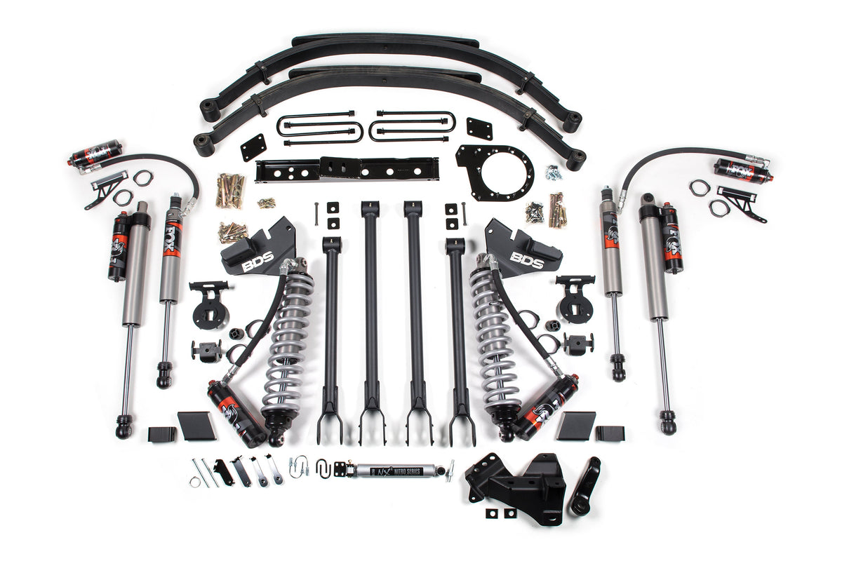 BDS 7 Inch Lift Kit W/ 4-Link 2.5 Performance Elite Coil-over Conversion, Fits Ford F250/F350 Super Duty 20-22 4WD Diesel 1986FPE