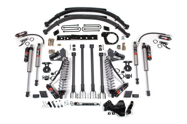 BDS 7 Inch Lift Kit W/ 4-Link 2.5 Performance Elite Coil-over Conversion, Fits Ford F250/F350 Super Duty 20-22 4WD Diesel 1986FPE
