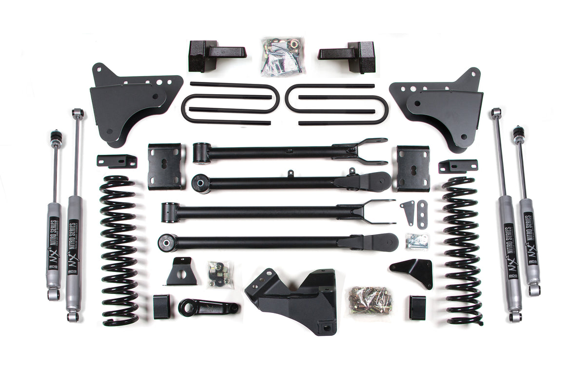 BDS 4 Inch Lift Kit W/ 4-Link, Fits Ford F250/F350 Super Duty 11-16 4WD Gas 580FS