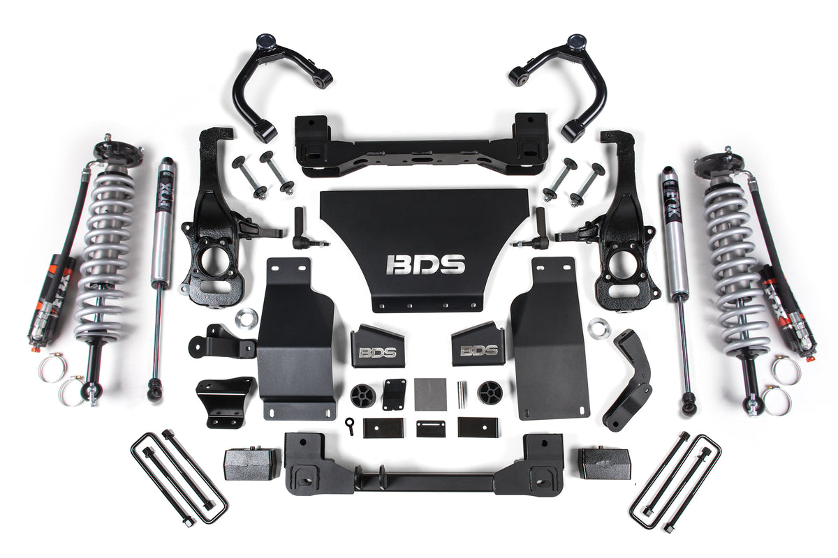 BDS 4 Inch Lift Kit 2.5 Performance Elite Coil-over, Fits Chevy Silverado Or GMC Sierra 1500 19-24 4WD Gas 1800FPE