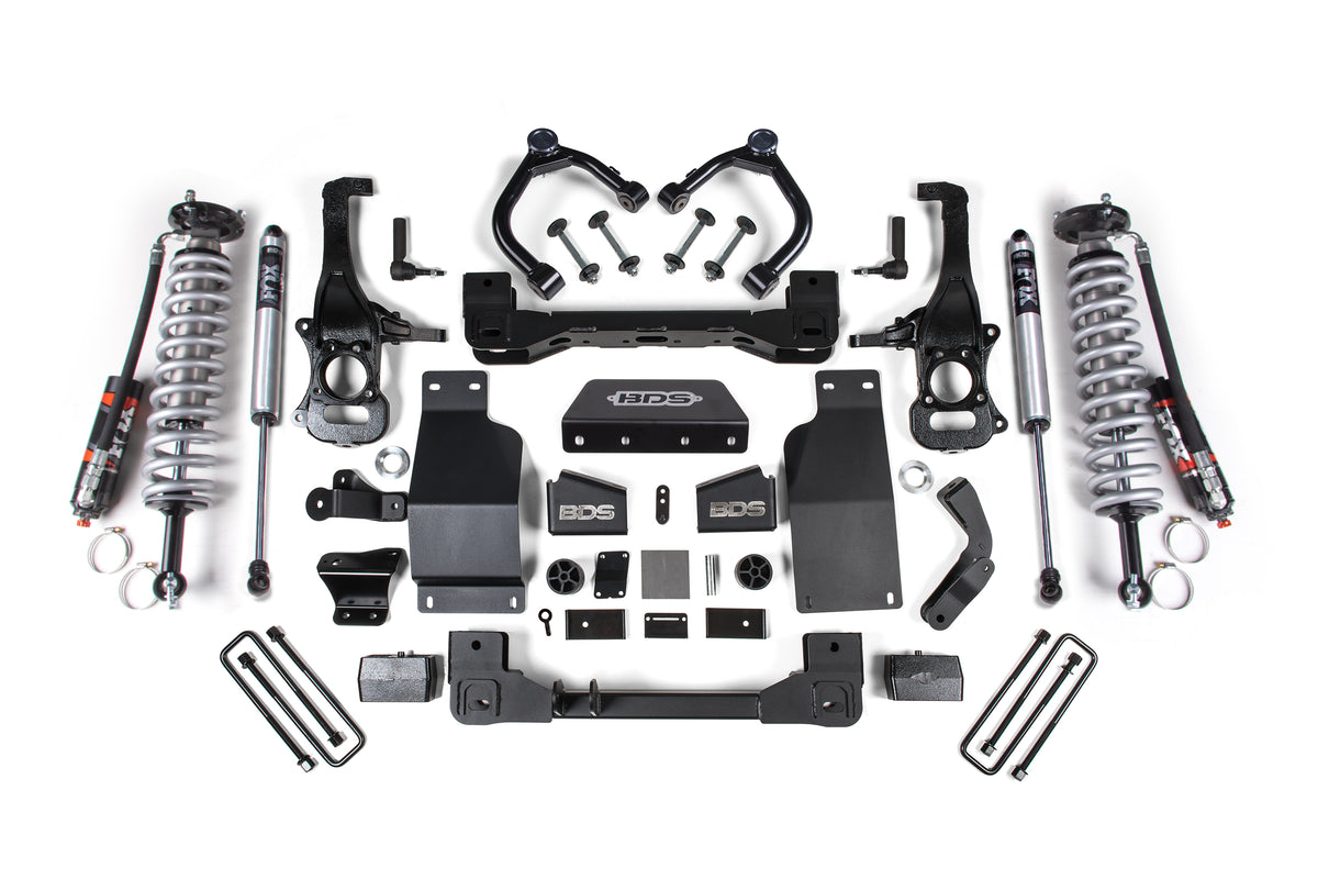 BDS 4 Inch Lift Kit FOX 2.5 Coil-over Fits Chevy Silverado Or, Fits GMC Sierra 1500 19-22 4WD Diesel 1802FDSC