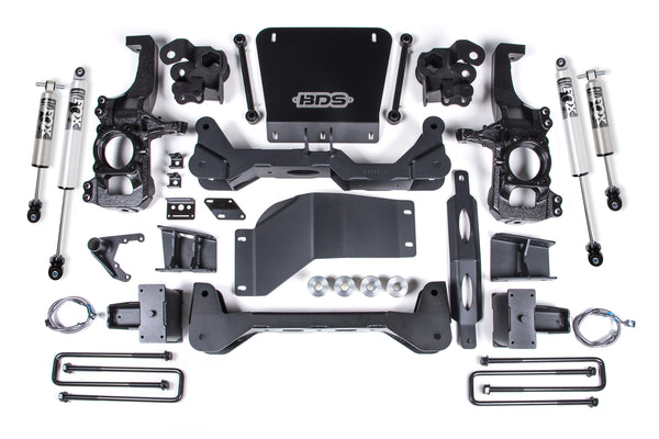 BDS 2020-2025 Fits Chevrolet Silverado/gmc Sierra 2500HD/3500HD 4wd, 6.5" Suspension Lift System, 6" Rear Lift, Block, W/o Overload - FOX 2.5 Ps Hto Shocks Front/rear 753FPP