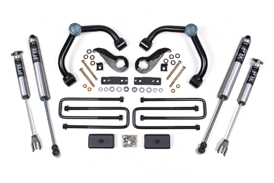 2020-2025 Chevrolet Silverado/GMC Sierra 2500HD/3500HD 4wd,  3" Suspension Lift Kit,  w/o Overloads, 2" Rear Lift, Block, w/o Overload - Fox 2.5 PES Shocks Front/Rear