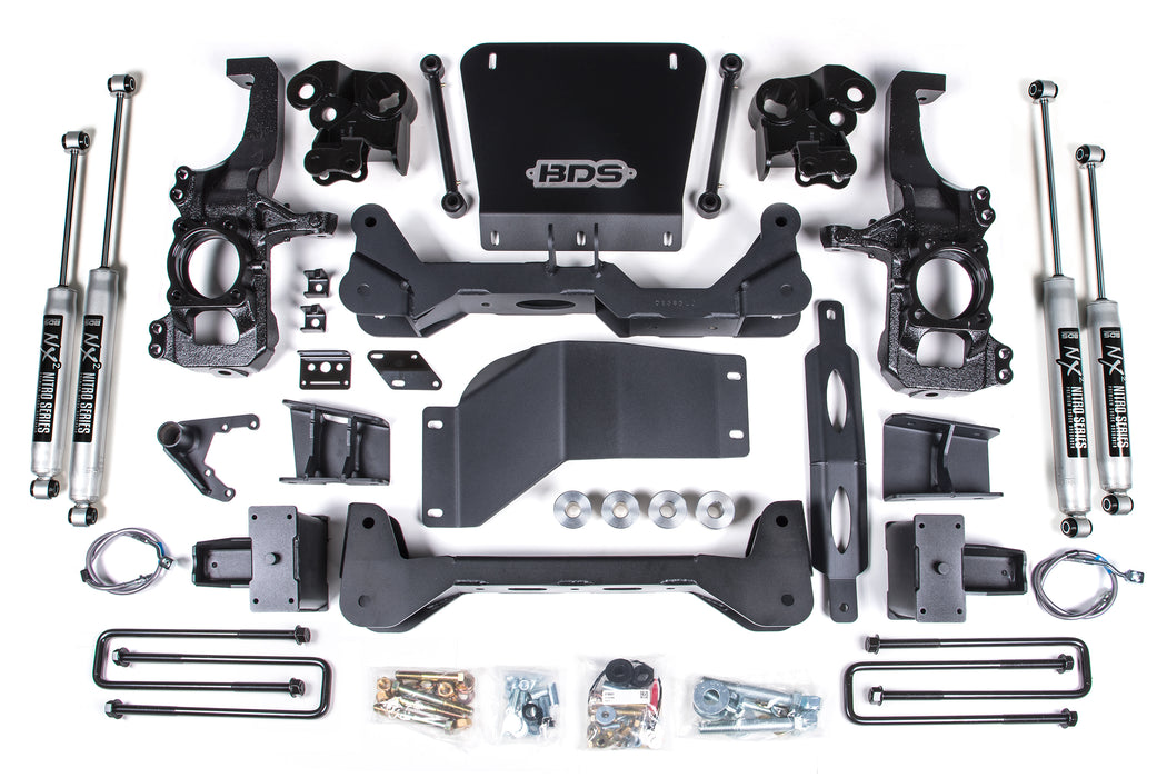 2020-2025 Chevrolet Silverado/GMC Sierra 2500HD/3500HD 4wd, 5" NTBD Suspension Lift System, w/o Overloads, 4.5" Rear Lift, Block, w/o Overload - NX2 Nitro Shocks Front/Rear