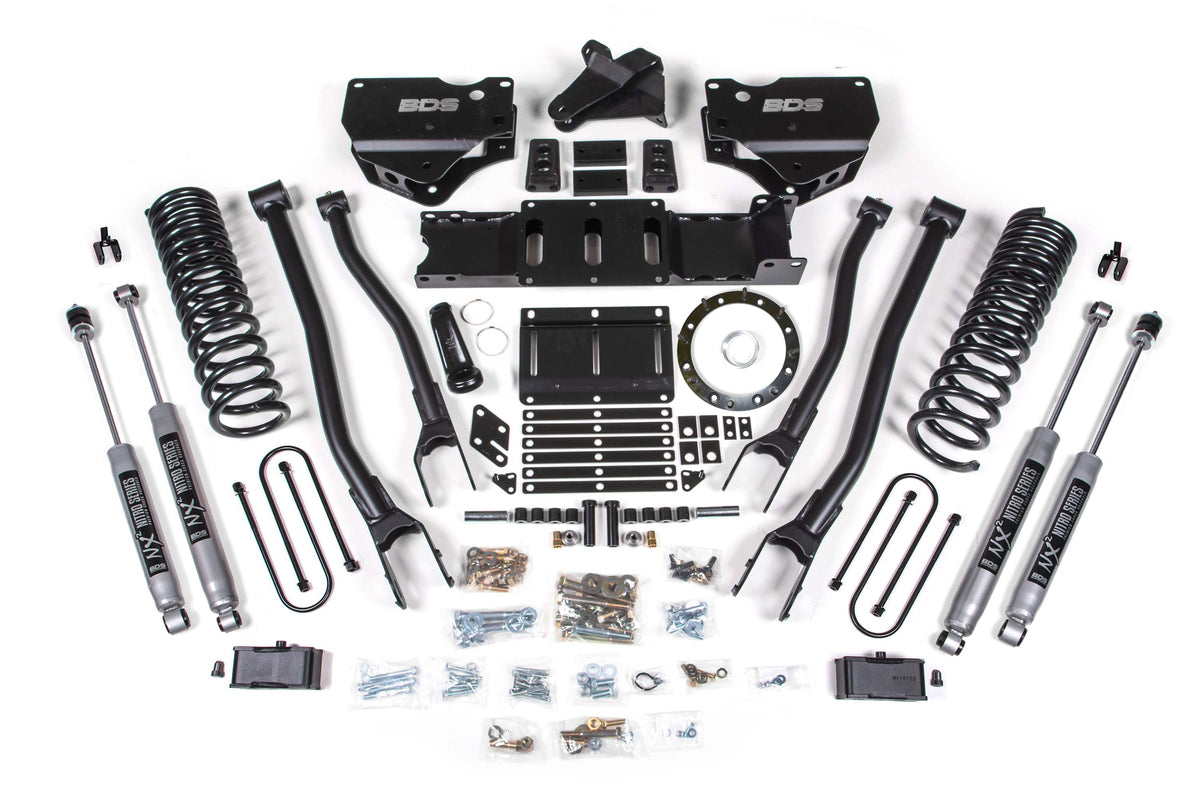 BDS 4 Inch Lift Kit W/ 4-Link Fits RAM 3500 19-24 4WD Diesel 1667FPE