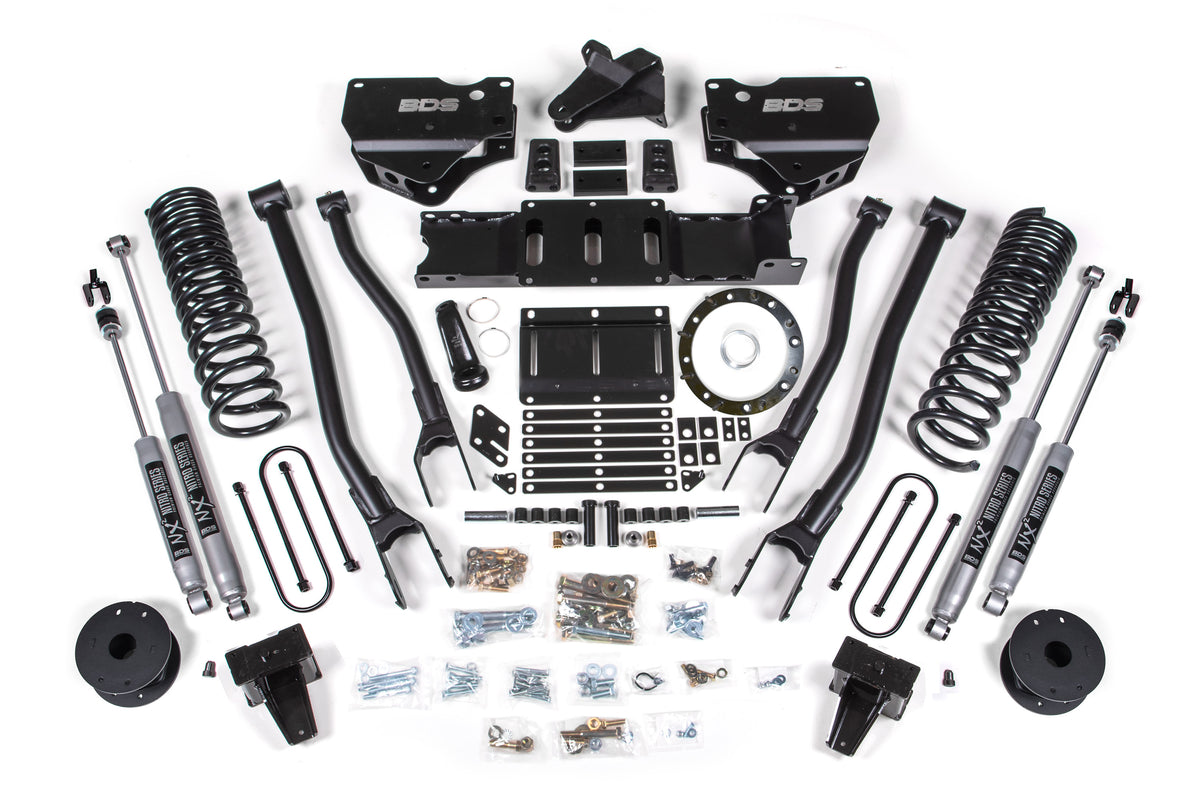 BDS 6 Inch Lift Kit W/ 4-Link Fits RAM 3500 W/ Rear Air Ride 19-24 4WD Diesel 1732H