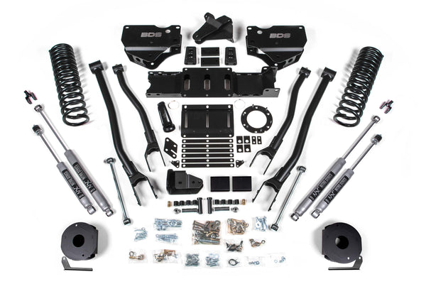 BDS 6 Inch Lift Kit W/ 4-Link Fits RAM 2500 W/ Rear Air Ride 19-24 4WD Diesel 1738H
