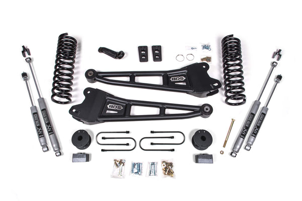 BDS 4 Inch Lift Kit W/ Radius Arm Fits RAM 3500 W/ Rear Air Ride 13-18 4WD Diesel 1792FS