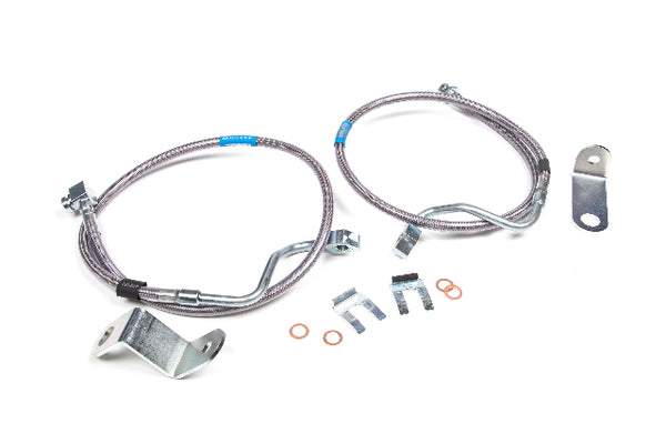 BDS Front Brake Line Set Stainless Steel, Fits 6-8 Inch Lift Fits Ford F250/F350 Super Duty 05-07 4WD 103001