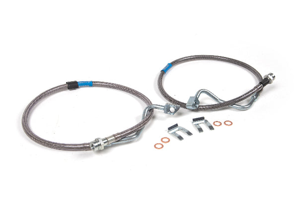 BDS Front Brake Line Set Stainless Steel, Fits 6-8 Inch Lift Fits Ford F250/F350 Super Duty 08-10 4WD 103801