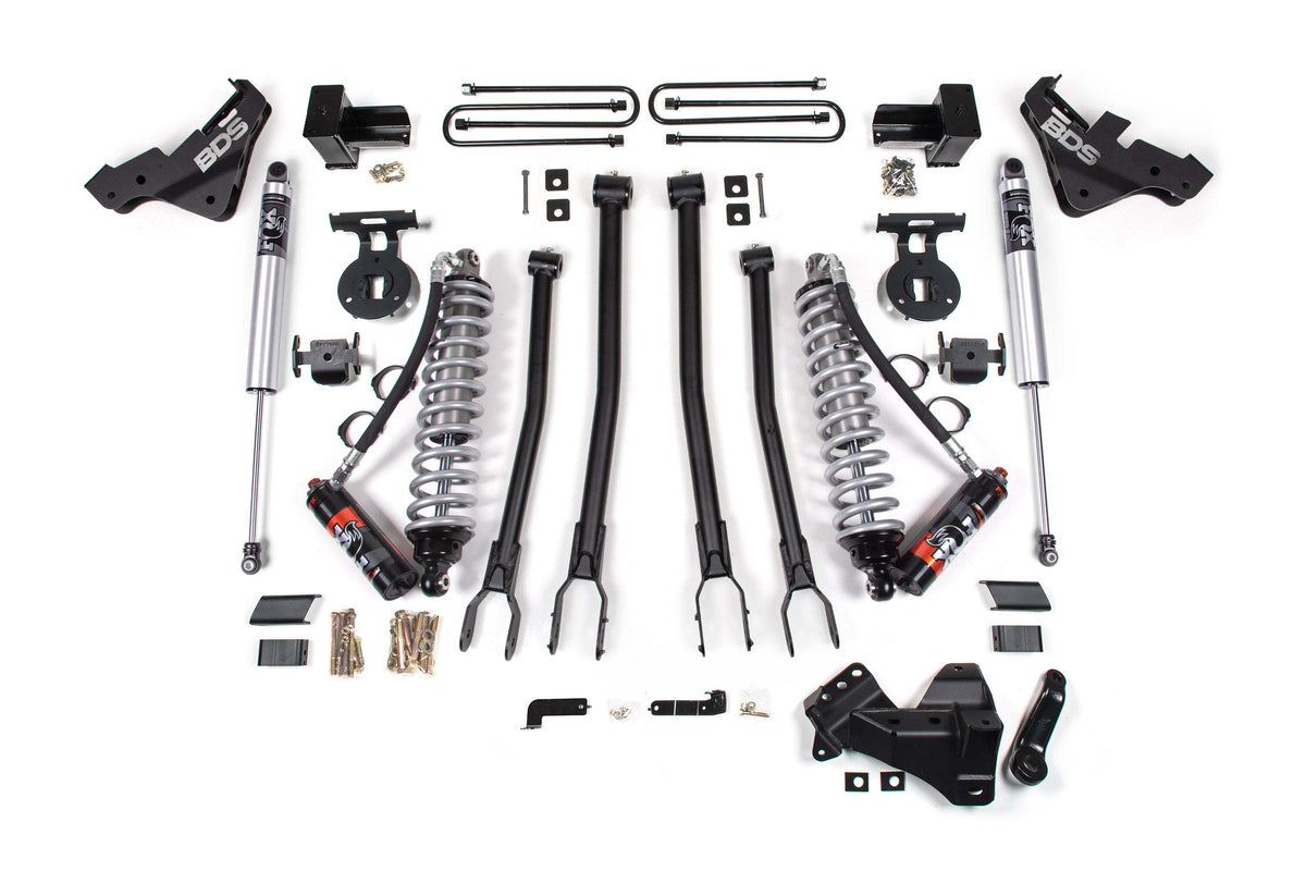 BDS 4 Inch Lift Kit W/ 4-Link FOX 2.5 Coilover Conversion - Performance Elite Fits Ford F450 Super Duty 20-22 4WD 1223PPS