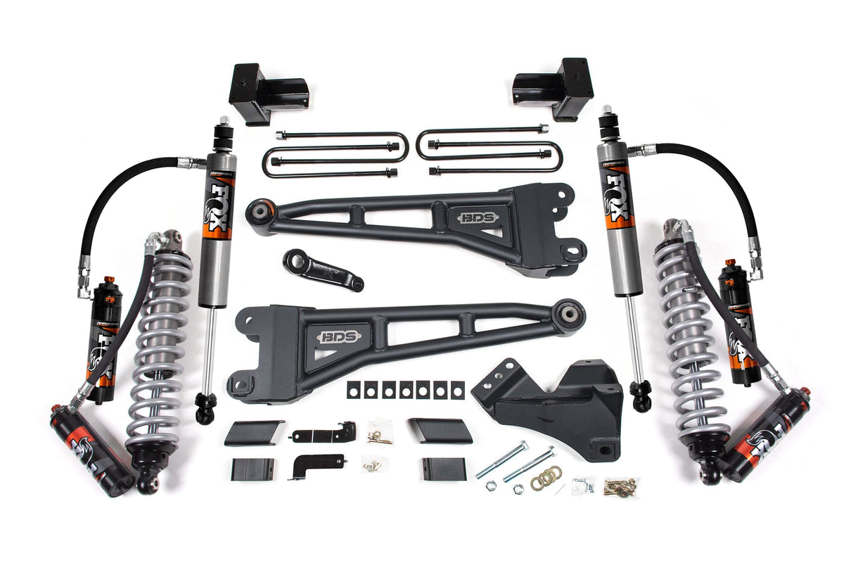 BDS 4 Inch Lift Kit W/ Radius Arms FOX 2.5 Coilover Conversion - Performance Elite Fits Ford F450 Super Duty 20-22 4WD 1224PES