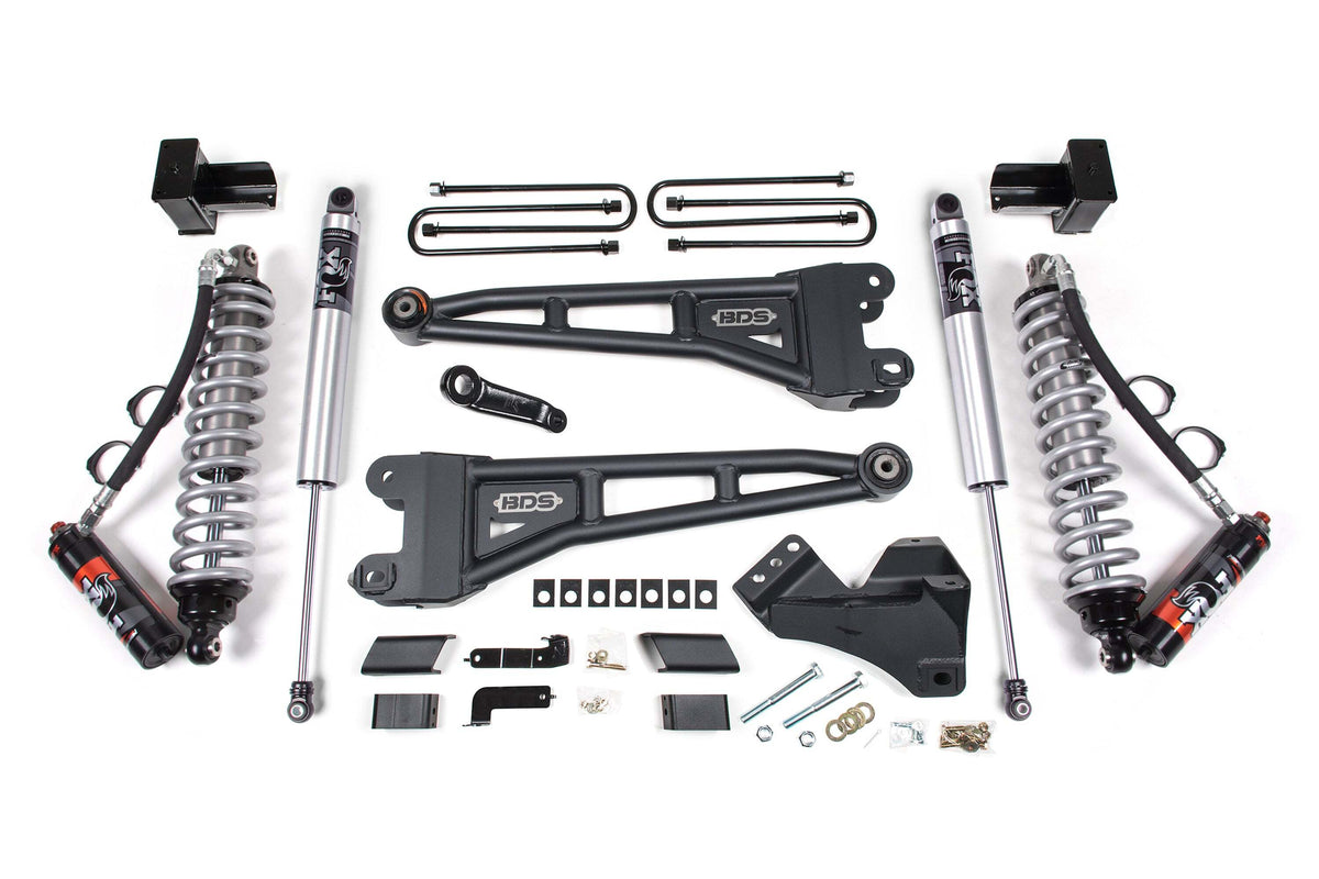 BDS 4 Inch Lift Kit W/ Radius Arms FOX 2.5 Coilover Conversion - Performance Elite Fits Ford F450 Super Duty 20-22 4WD 1224PPS