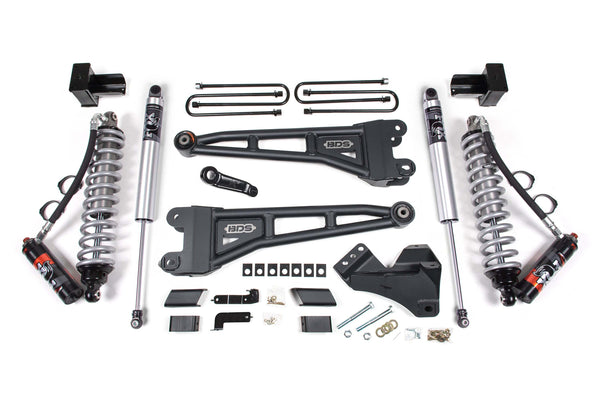 BDS 4 Inch Lift Kit W/ Radius Arms Fox 2.5 Coilover Conversion - Performance Elite Ford F450 Super Duty 20-22 4WD 1224PPS