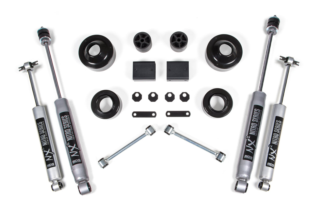 BDS BDS1401FS 2 Inch Lift Kit Coil Spacer compatible with Jeep Wrangler JK (07-11) 2-Door