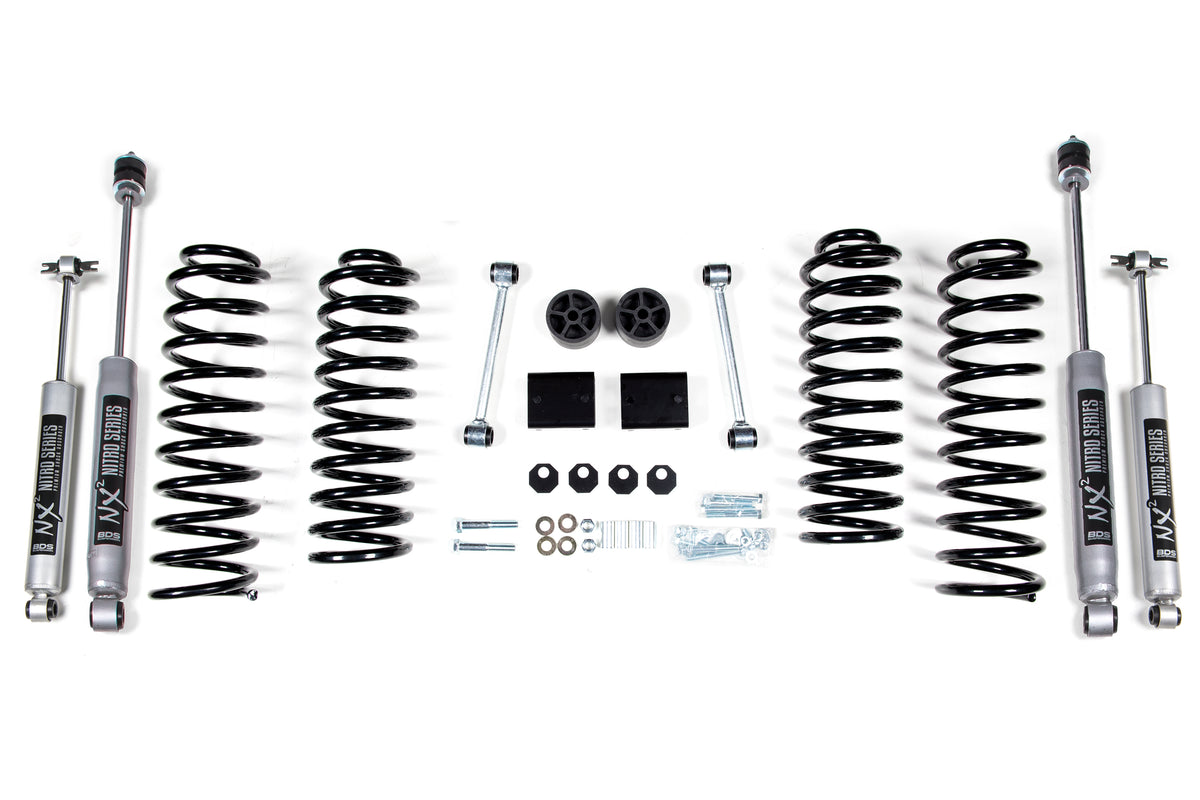 BDS 2 Inch Lift Kit Coil Spring, Fits 2007-2011 Fits Jeep Wrangler 1402H