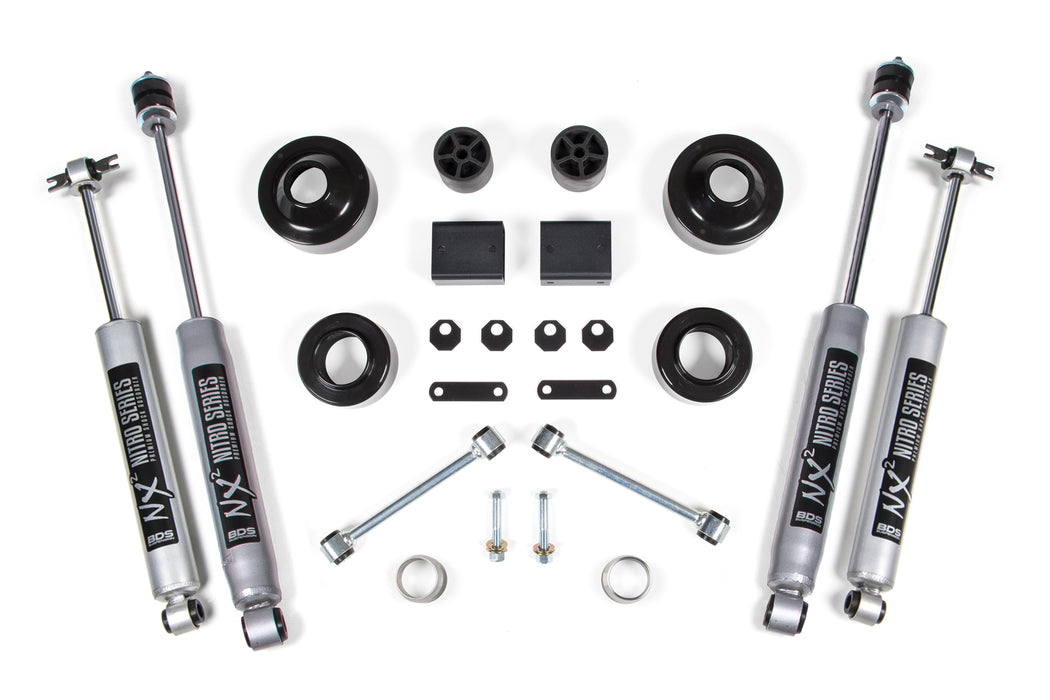 BDS BDS1429FS 2 Inch Lift Kit Coil Spacer compatible with Jeep Wrangler JK (12-18) 2-Door